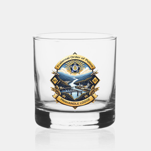 Panhandle Lodge 83 Whiskey Glass (Front)