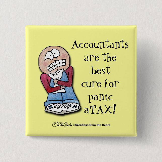 Panic aTAX! 15 Cm Square Badge (Front)