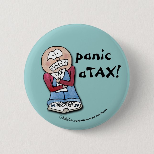 Panic aTAX! 6 Cm Round Badge (Front)