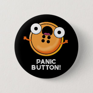 Panic Butoon Funny Sewing Pun Dark BG 6 Cm Round Badge