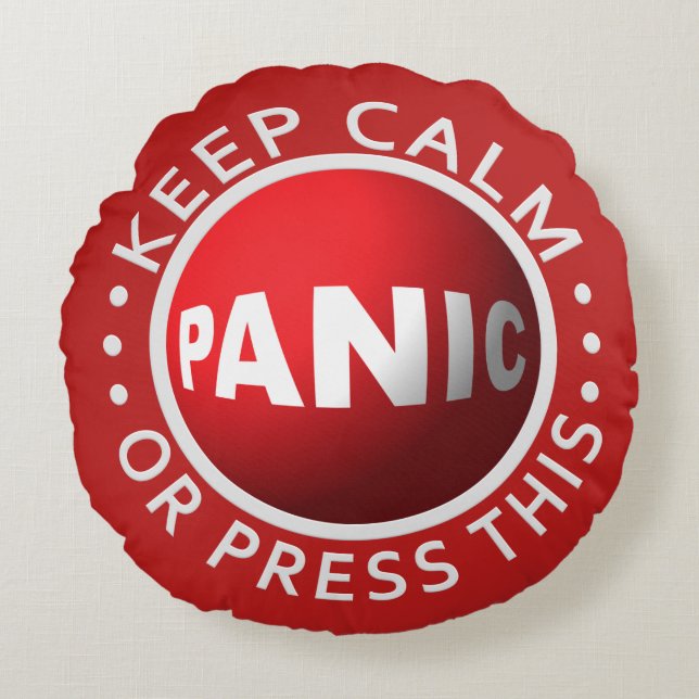 Panic Button custom throw pillow (Front)