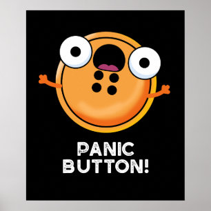 Panic Button Funny Sewing Pun Dark BG Poster