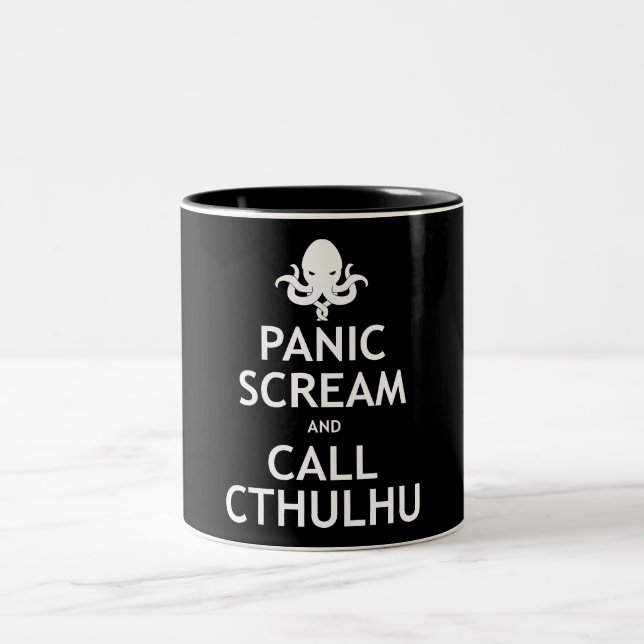 Panic Scream and Call Cthulhu Two-Tone Coffee Mug (Center)