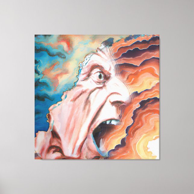 Panic Waves Oil Painting Canvas Print (Front)