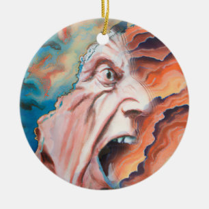 Panic Waves Oil Painting Ceramic Tree Decoration