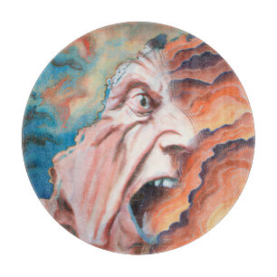 Panic Waves Oil Painting Cutting Board