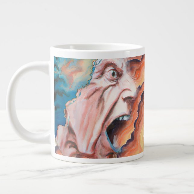 Panic Waves Oil Painting Large Coffee Mug (Left)