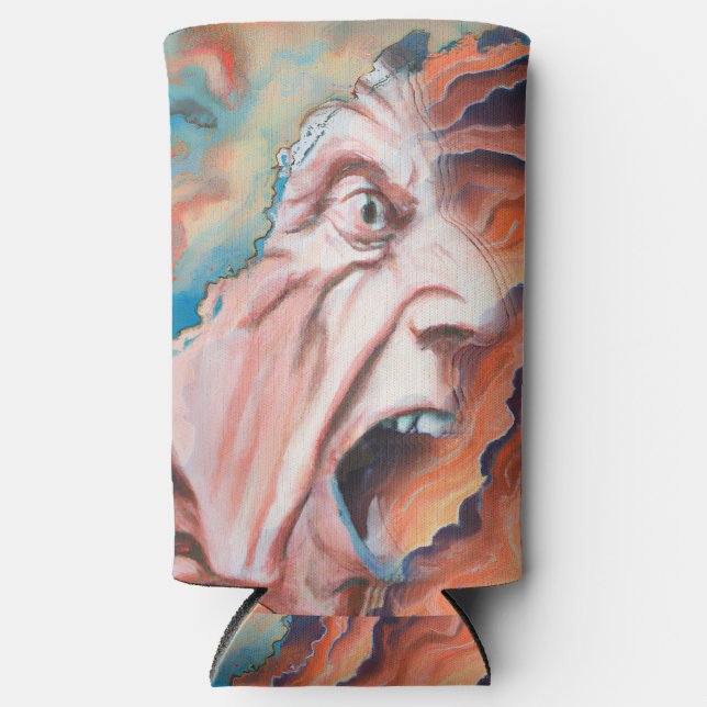 Panic Waves Oil Painting Seltzer Can Cooler (Front)