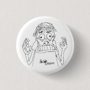 panicky cartoon character 3 cm round badge