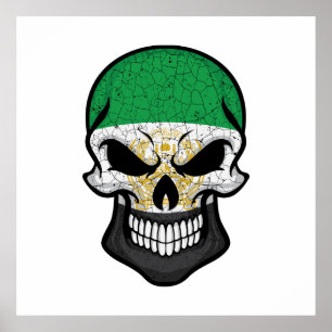 Panjshir Smiling Skull Flag Poster