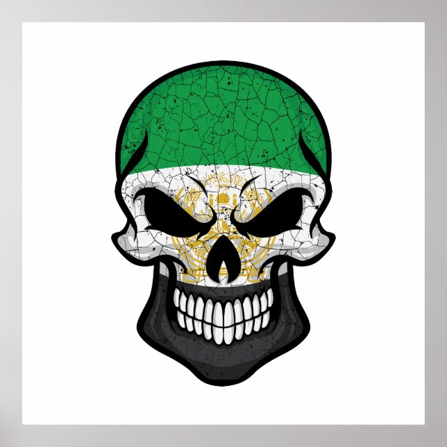 Panjshir Smiling Skull Flag Poster (Front)