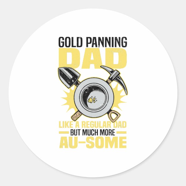 Panning for gold classic round sticker (Front)