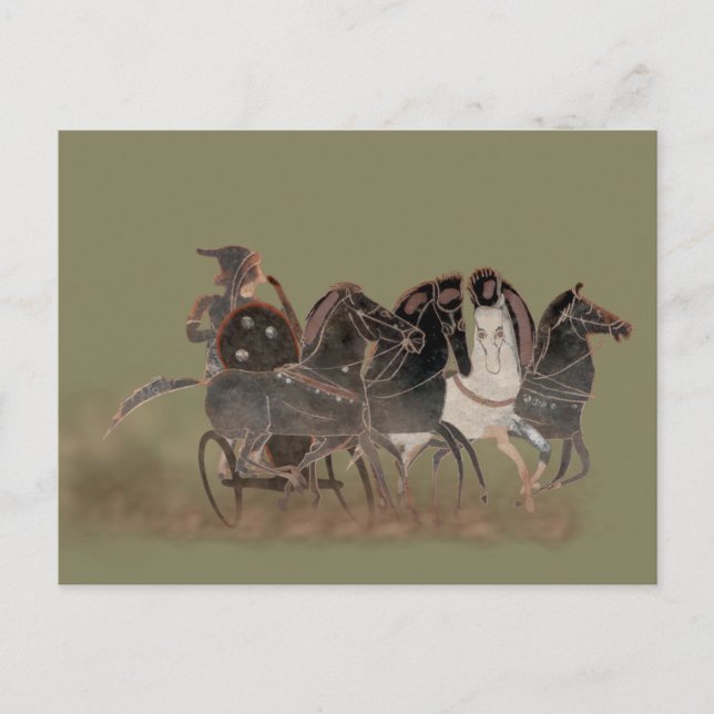 Panoply - Ancient Greek chariot and horses close Postcard (Front)