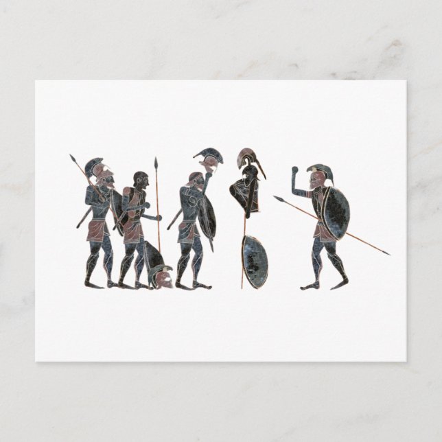 Panoply - Ancient Greek hoplites celebrating Postcard (Front)