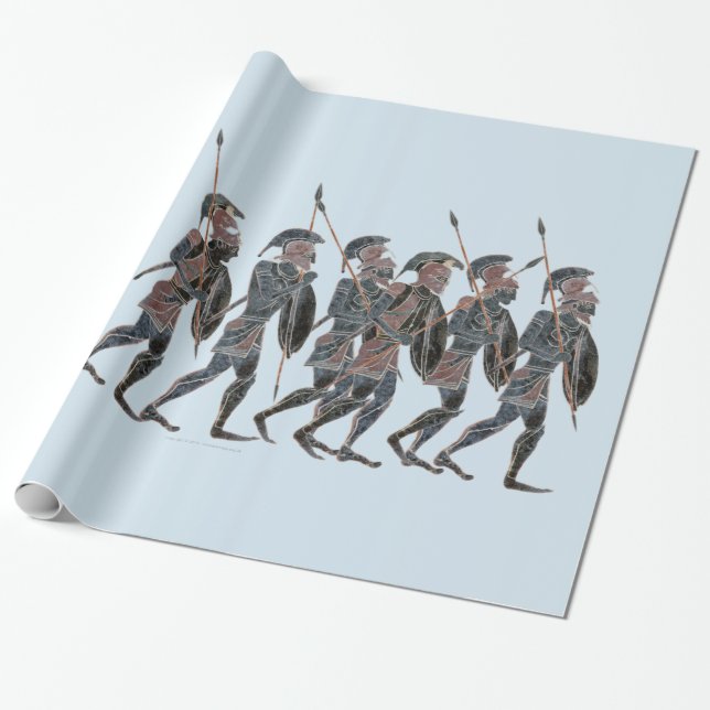Panoply- Ancient Greek hoplites on the move Wrapping Paper (Unrolled)