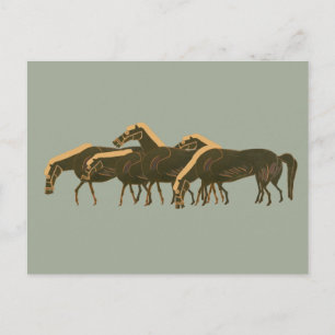 Panoply - Ancient Greek vase art herd of horses Postcard