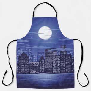 Panorama city of light illustration abstract,archi apron