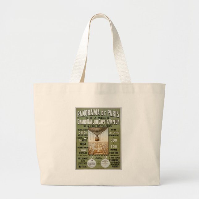 Panorama de Paris 1878. Large Tote Bag (Front)