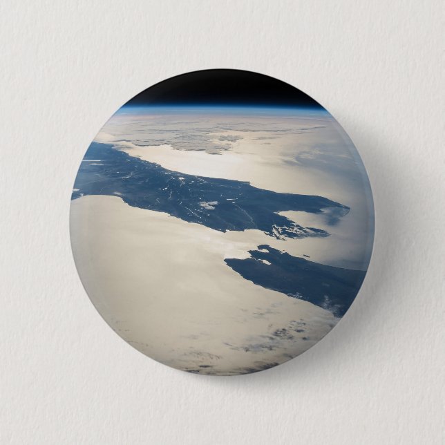 Panorama From Space Highlighting Cook Strait 6 Cm Round Badge (Front)