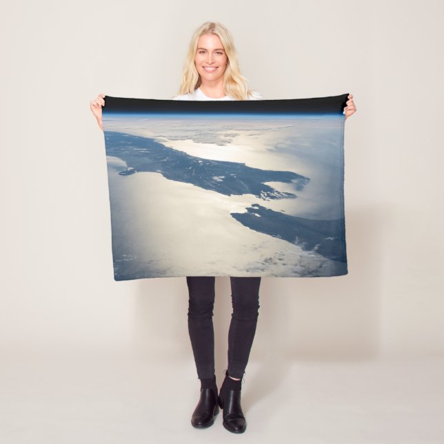 Panorama From Space Highlighting Cook Strait Fleece Blanket (In Situ)