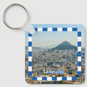 panorama of Athens, travel Key Ring
