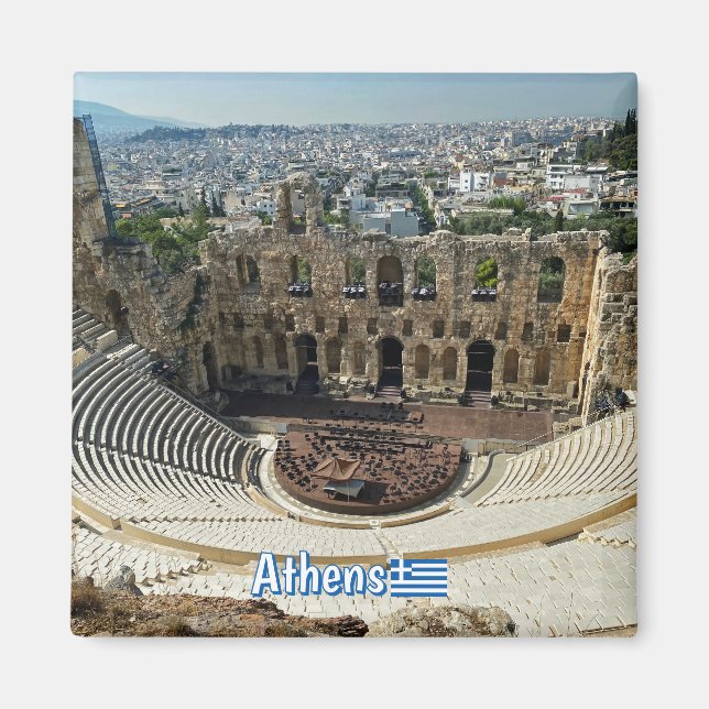 panorama of Athens, travel Magnet (Front)