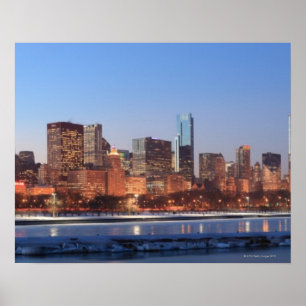 Panorama of Chicago, Illinois across Lake Poster
