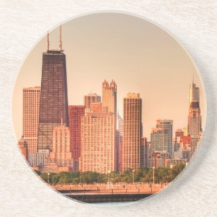 Panorama of Chicago skyline at sunrise Coaster