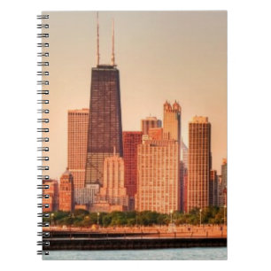 Panorama of Chicago skyline at sunrise Notebook