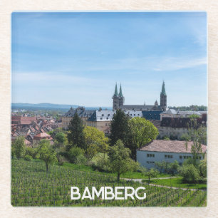 Panorama of historic old town of Bamberg, Germany Glass Coaster