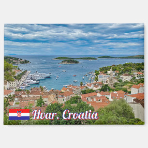 Panorama of Hvar in Croatia travel Magnet