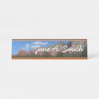 Panorama of Red Rocks in Sedona Arizona Desk Name Plate