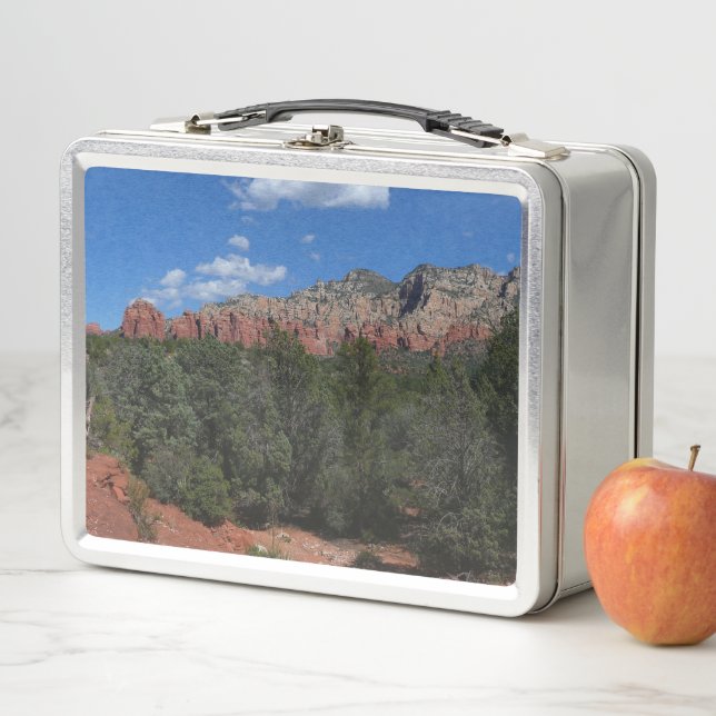 Panorama of Red Rocks in Sedona Arizona Metal Lunch Box (In Situ)