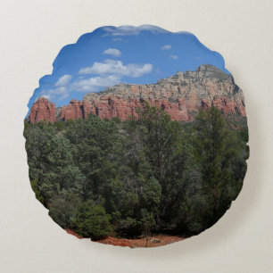 Panorama of Red Rocks in Sedona Arizona Round Cushion