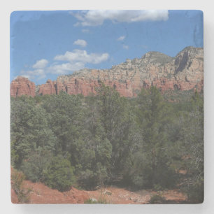 Panorama of Red Rocks in Sedona Arizona Stone Coaster