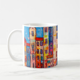 Panorama of street with colourful homes. Impressio Coffee Mug