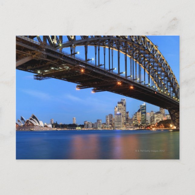 Panorama of Sydney Harbour Bridge, Sydney Opera Postcard (Front)