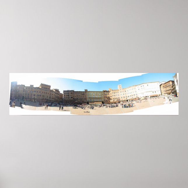 panorama of the campo in Sienna Poster (Front)