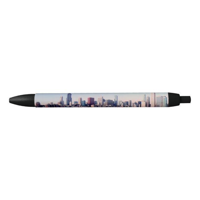 Panorama of the Chicago skyline Black Ink Pen (Front)