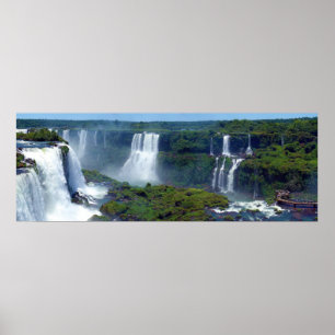 Panorama of the Iguazu Waterfalls from Brazil Poster