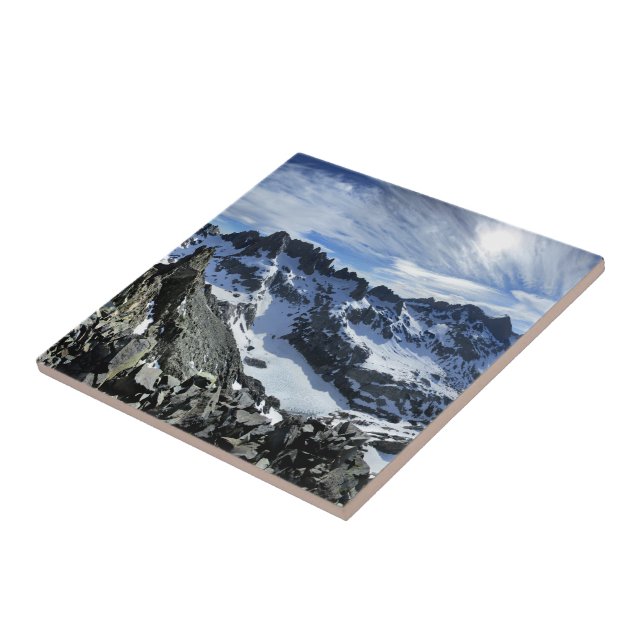 Panorama of the Minarets and Iceberg Lake - Sierra Tile (Side)