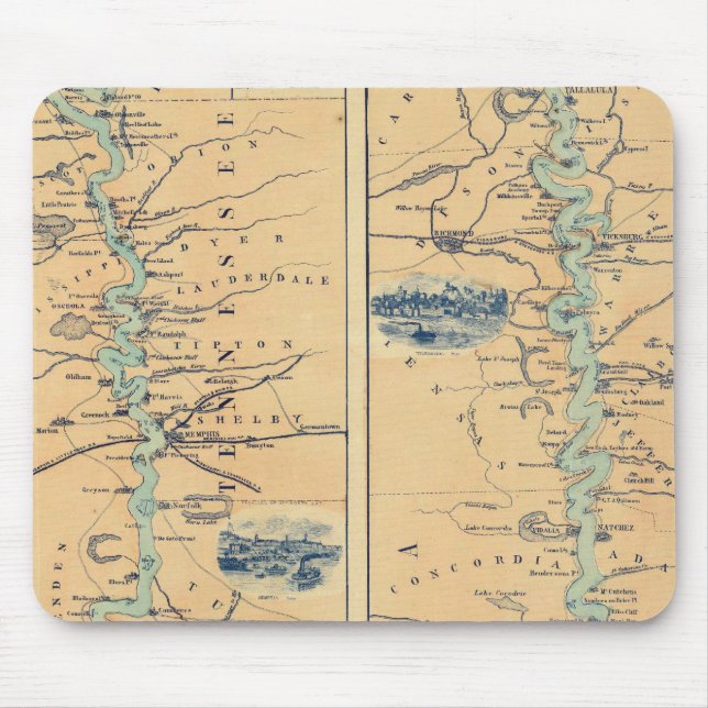 Panorama Of The Mississippi Valley Mouse Pad (Front)