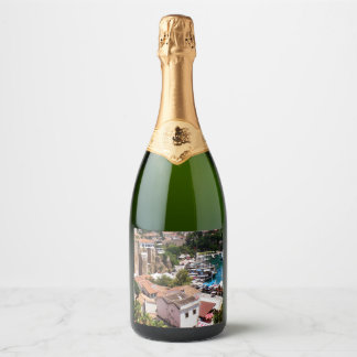 Panorama of the old city Kaleici of Antalya Sparkling Wine Label