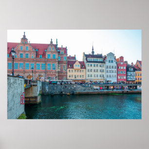 Panorama of typical colourful decorative mediaeval poster