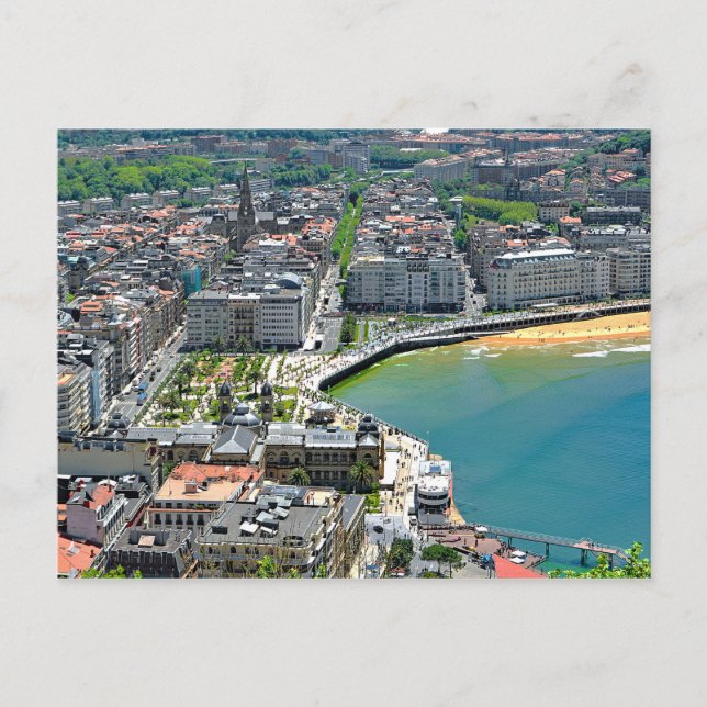 Panorama. San Sebastian and the Bay of La Concha. Postcard (Front)