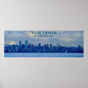 Panorama Skyline Vancouver British Columbia Photo Poster
