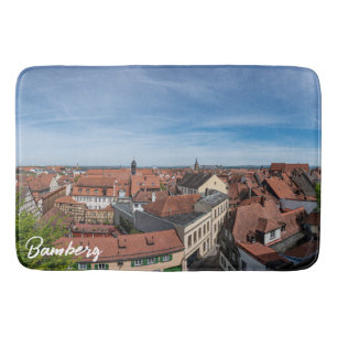 Panorama view of old town from above in Bamberg Bath Mat