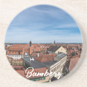 Panorama view of old town from above in Bamberg Coaster
