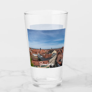 Panorama view of old town from above in Bamberg Glass