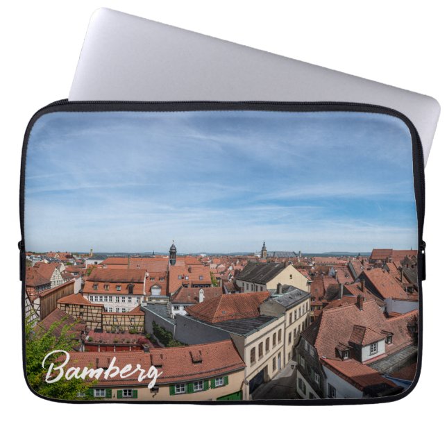 Panorama view of old town from above in Bamberg Laptop Sleeve (Front)